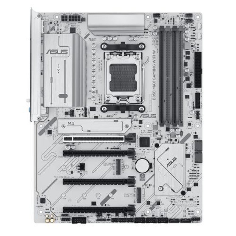 Asus B850 MAX GAMING WIFI W, AMD B850, AM5, ATX, 4 DDR5, HDMI, DP, Wi-Fi 6E, 2.5G LAN, 3x M.2, White
