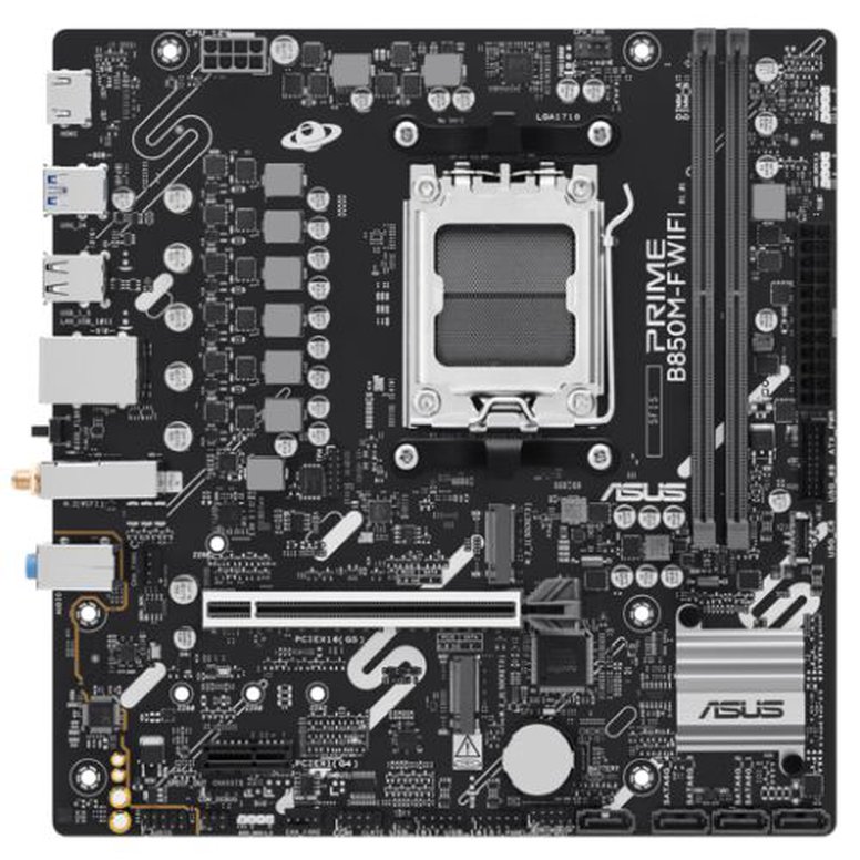 Asus PRIME B850M-F WIFI, AMD B850, AM5, Micro ATX, 2 DDR5, HDMI, Wi-Fi 6, GB LAN, 2x M.2