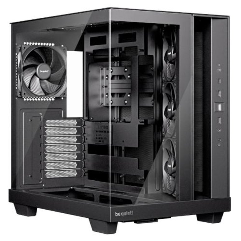 Be Quiet! Light Base 500 Gaming Case w/ Glass Front & Side, ATX, 4x Pure Wings 3 Fans, USB-C 10Gbps, Asus BTF Compatible, Black
