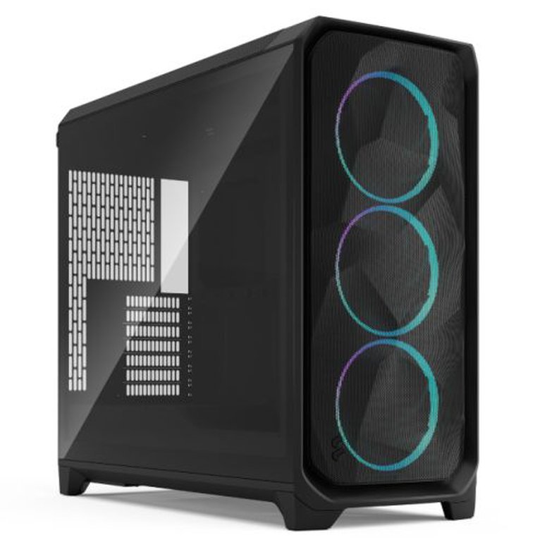 Fractal Design Meshify 3 XL (Black RGB TG Light) w/ Light Tint Window, E-ATX, Mesh Front, 3x RGB Fans, USB-C 20Gbps