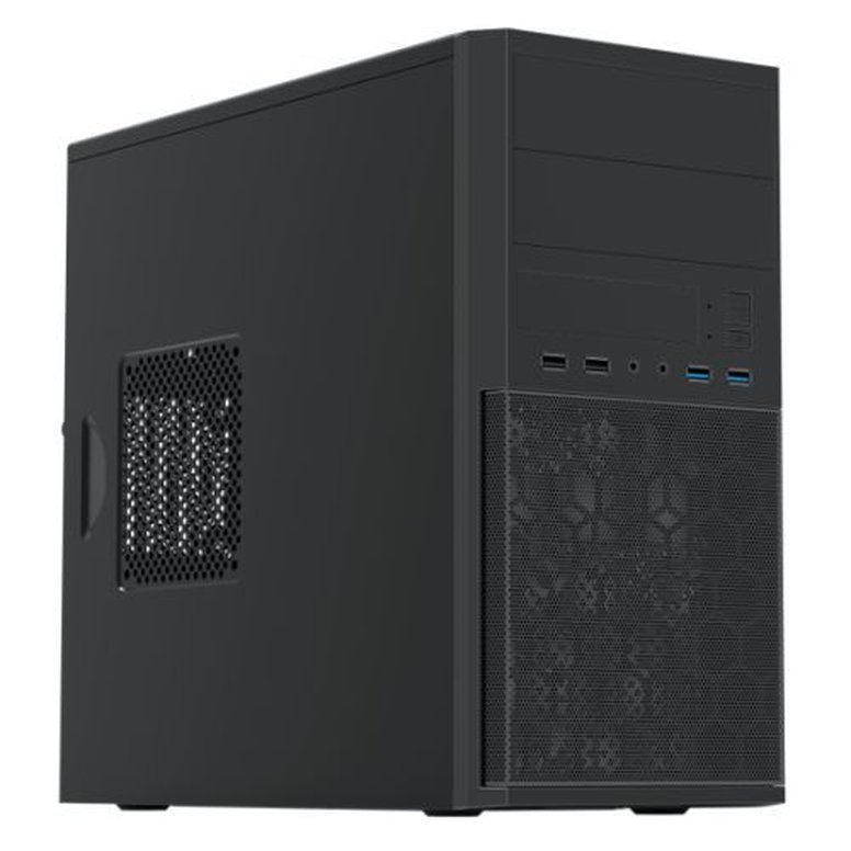 Vida Corporate Black Office Case with a 500W PSU, Micro ATX, 12cm Fan, Mesh Front