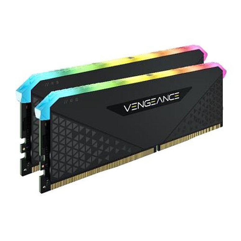 Corsair Vengeance RGB RT 32GB Memory Kit (2 x 16GB), DDR4, 3600MHz (PC4-28800), CL18, 10 LEDs, AMD Optimised, Black