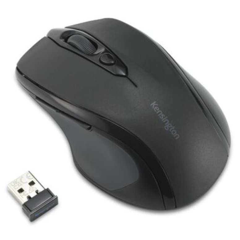Kensington MY310 EQ Midsize Ergonomic Wireless Mouse,  1600 DPI, 6 Buttons, Browser Buttons, 12 Months Battery, Black