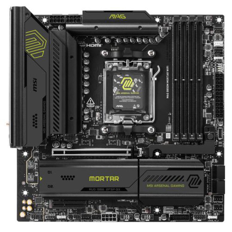 MSI MAG B850M MORTAR WIFI, AMD B850, AM5, Micro ATX, 4 DDR5, HDMI, Wi-Fi 7, 5G LAN, 3x M.2