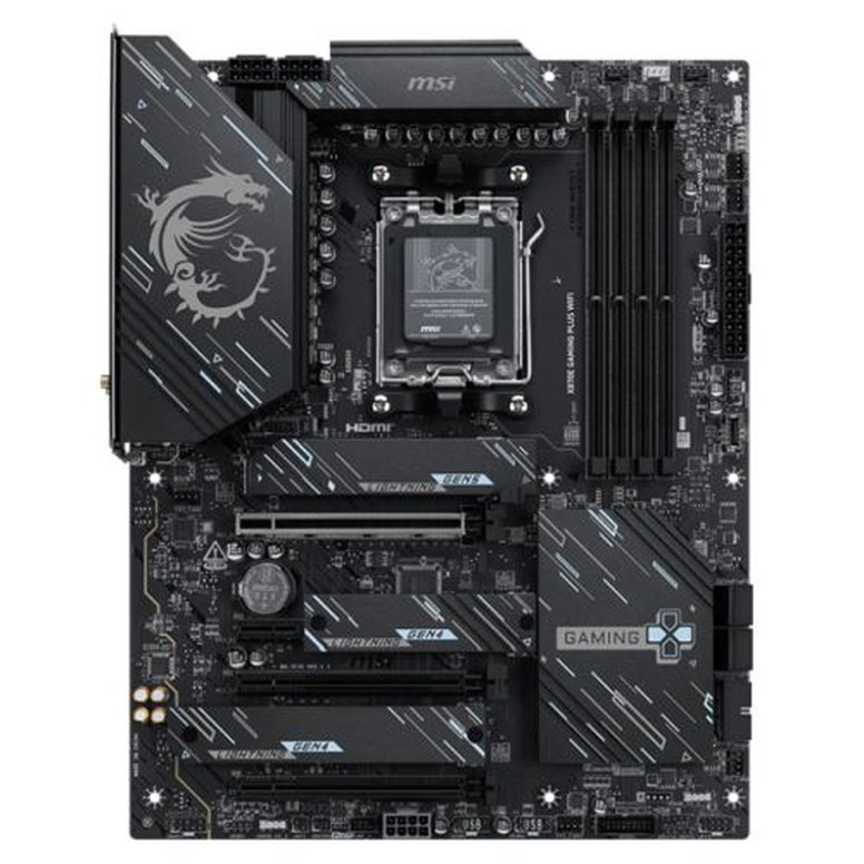 MSI X870E GAMING PLUS WIFI, AMD X870E, AM5, ATX, 4 DDR5, HDMI, USB4, Wi-Fi 7, 5G LAN, 3x M.2