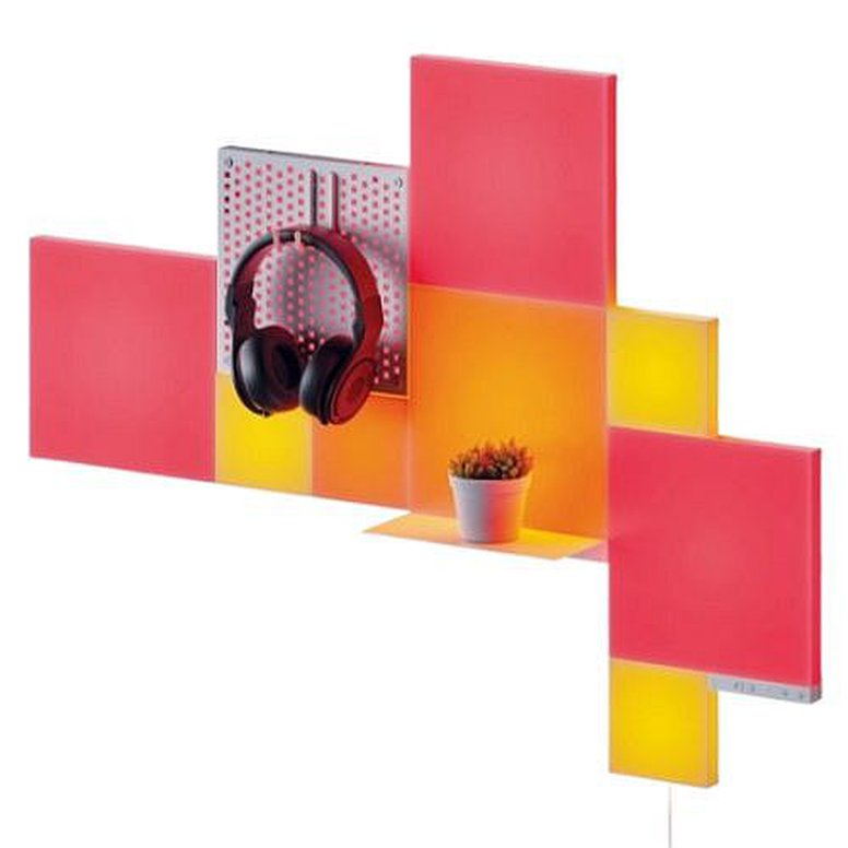 Nanoleaf RGB Blocks Combo XL Smarter Kit (10-Pack), Create an Illuminated Display,  Mix of Panel Sizes, Pegboard & Shelf, Screen Mirror/Music Reaction, App/Voice/Manual Control