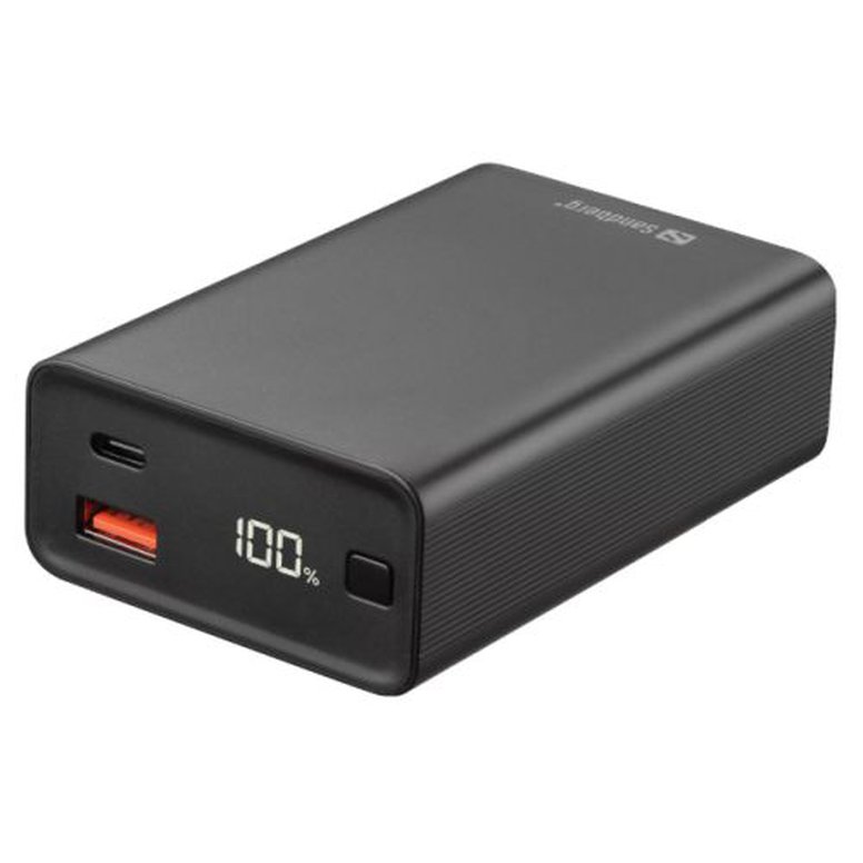 Sandberg (420-95) PD 65W 20000mAh Travel Powerbank, 1x USB-C 65W, 1x USB-A,  Low Current Support, 5 Year Warranty