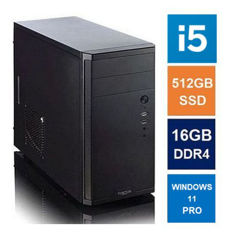Spire MATX Tower PC, Fractal Core 1100 Case, i5-14400, 16GB DDR4, 512GB SSD, Corsair 550W, No Optical, KB & Mouse, Windows 11 Pro