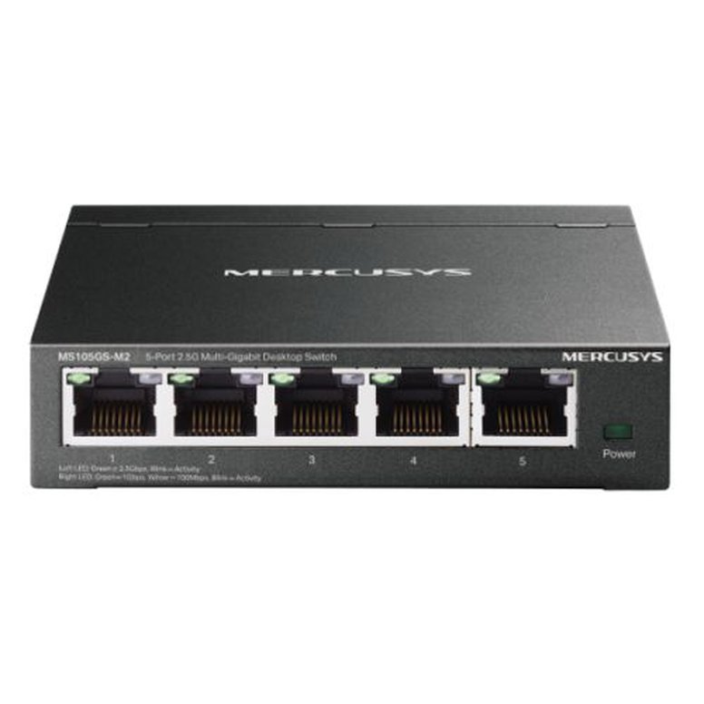 Mercusys (MS105GS-M2) 5-Port 2.5G Multi-Gigabit Desktop Switch, 5x 2.5G Ports, Fanless, Metal Casing
